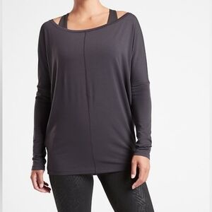 Athleta Essence Flow Top Long Sleeve Shirt in Spring Night size Medium